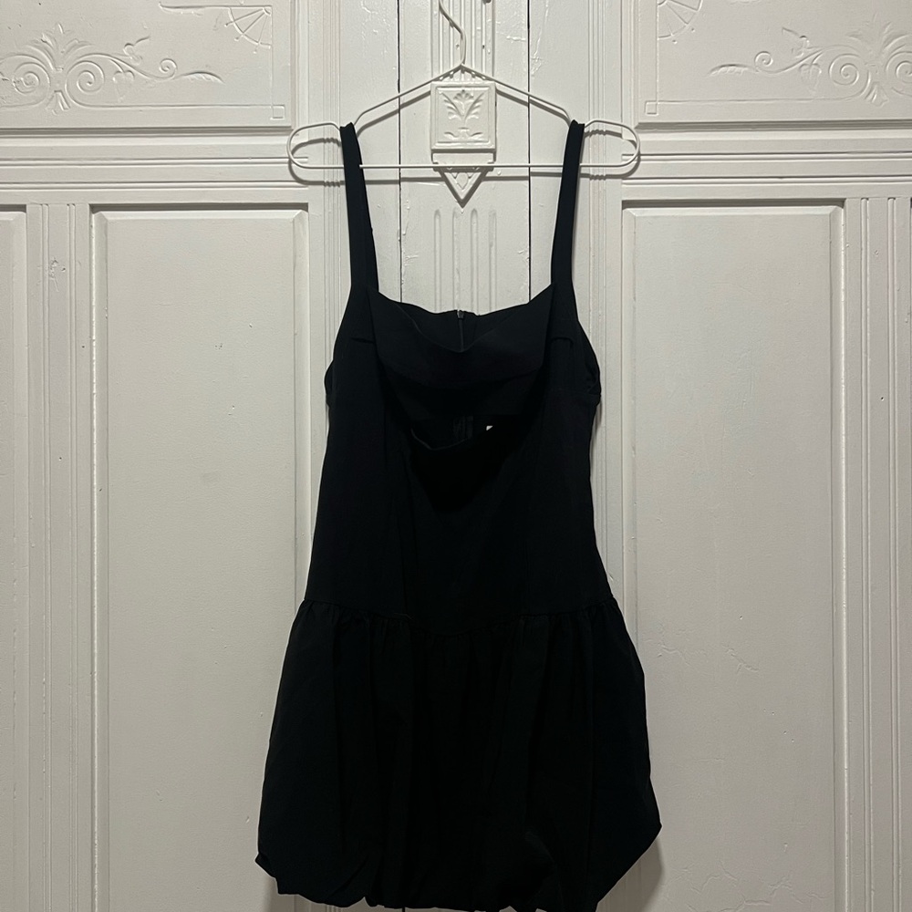 Zara Black bubble skirt cut out dress